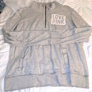 PINK Victoria Secret Quarter Zip Crew Sweater